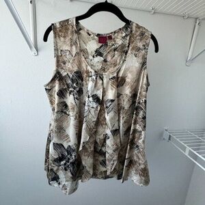 Chic Sleeveless Blouse - Earthy Tones